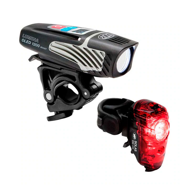 Combo de luces NITE RIDER Lumina OLED 1200 y Solas 250